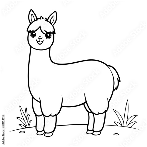 Cute Llama Coloring Book For Kids