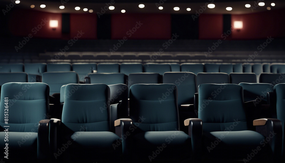 Empty movie theater seats with fabric Empty movie theater seats with fabric
