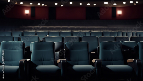 Empty movie theater seats with fabric