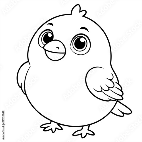 Bird Coloring Page Drawing For Kids Activity