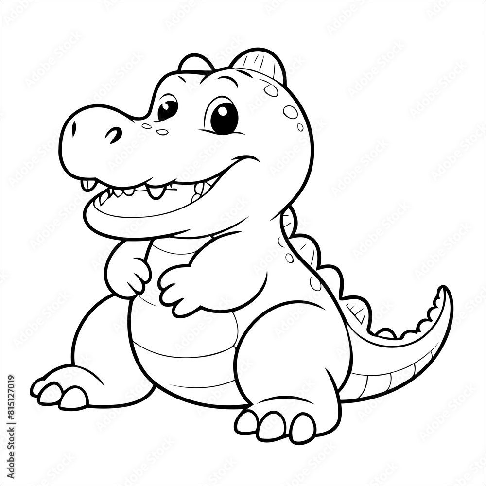 Fototapeta premium Alligator Coloring Page Drawing For Toddlers