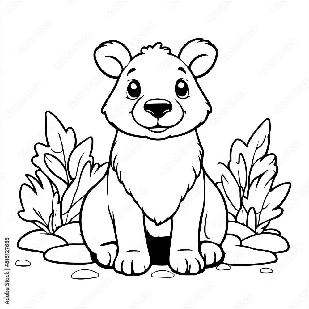 Fototapeta premium Moose simple coloring book for Kids