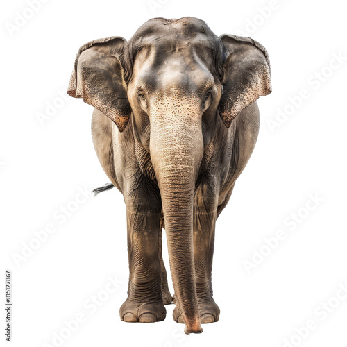 An Indian elephant standing on a plain Png background  showcasing its size and strength  a indian elephant isolated on transparent background