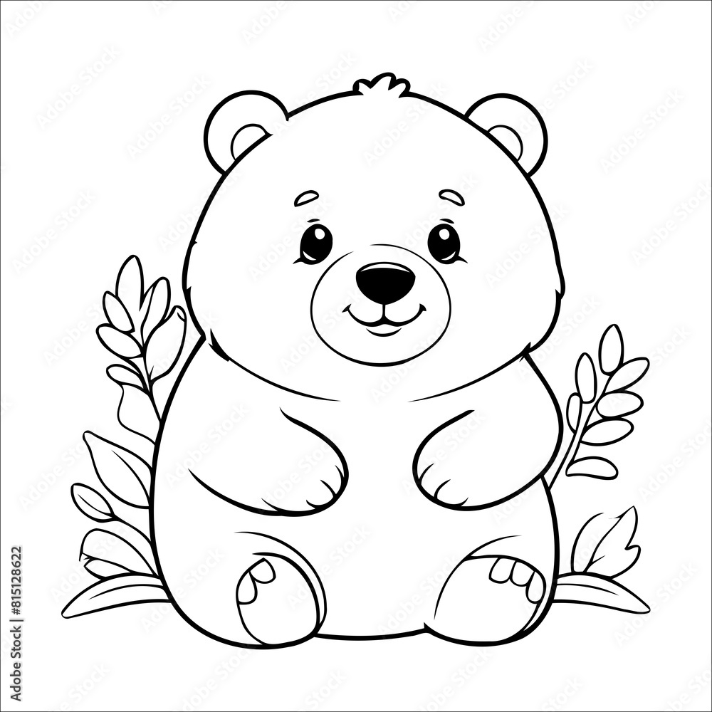 Fototapeta premium Bear Coloring page for Kids