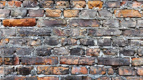 Old brick wall background with Grunge texture panoramic vintage view. Generated AI image