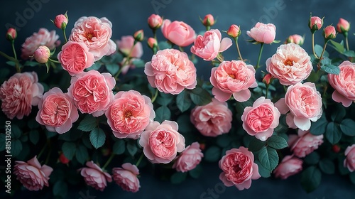 A vintage-inspired header adorned with a profusion of pink peonies and white roses, each petal delicately rendered against a timeless black background, 8k clarity