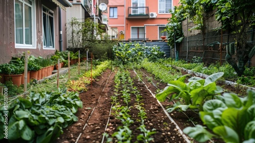  A small vegetable patch managed by urban farmers, a slice of agriculture in the city. photo