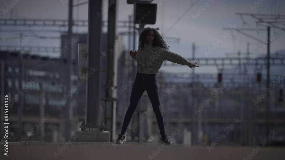 Female Person Showing Dramatic Emotional Freestyle Dance Move Female Person Showing Dramatic Emotional Freestyle Dance Move