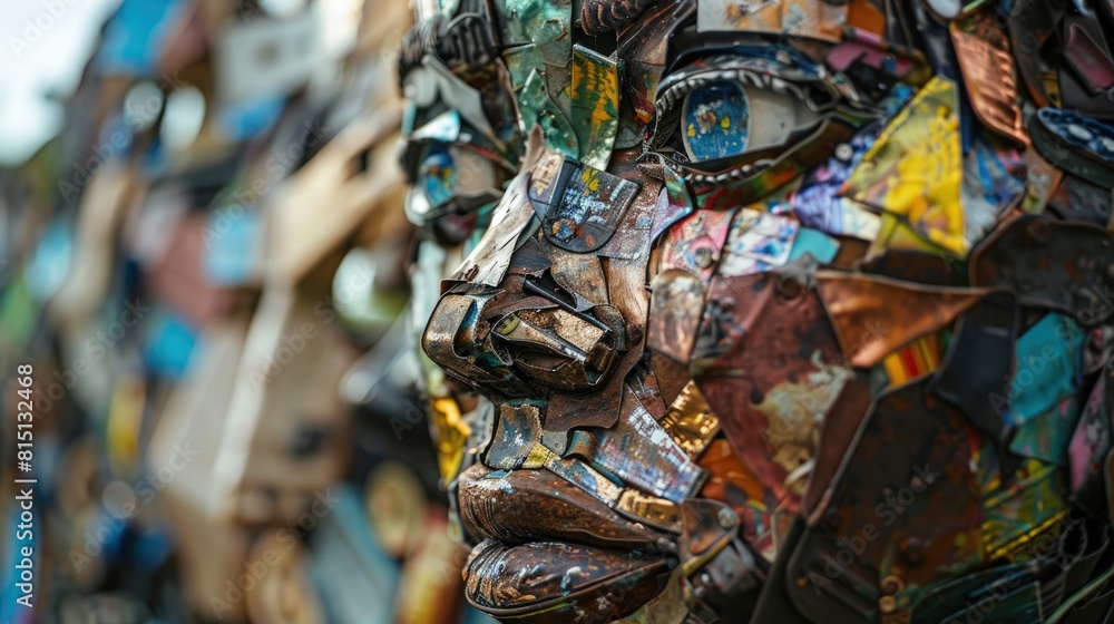 Community art project using repurposed waste, creative recycling. Community art project using repurposed waste, creative recycling.