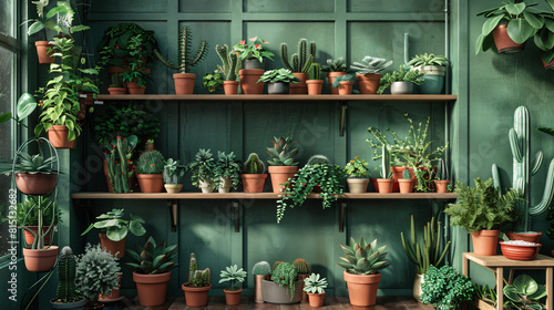 Botanical Paradise: Trendy Plant Shop with Exotic Greens and Stylish Pots © Dustin