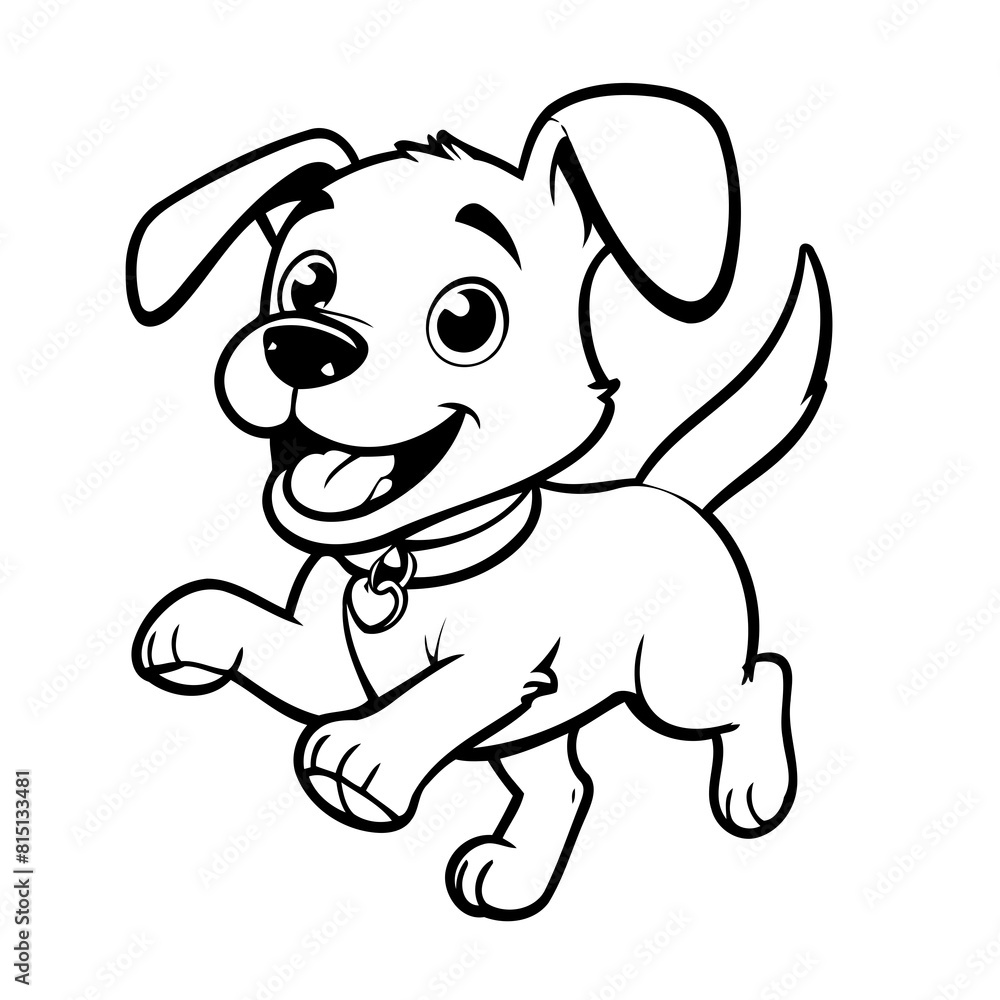 Vector illustration of a cute Puppy doodle for kids colouring page Vector illustration of a cute Puppy doodle for kids colouring page