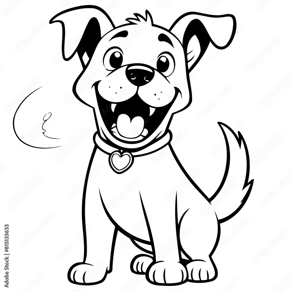 Vector illustration of a cute Puppy doodle drawing for kids page Vector illustration of a cute Puppy doodle drawing for kids page