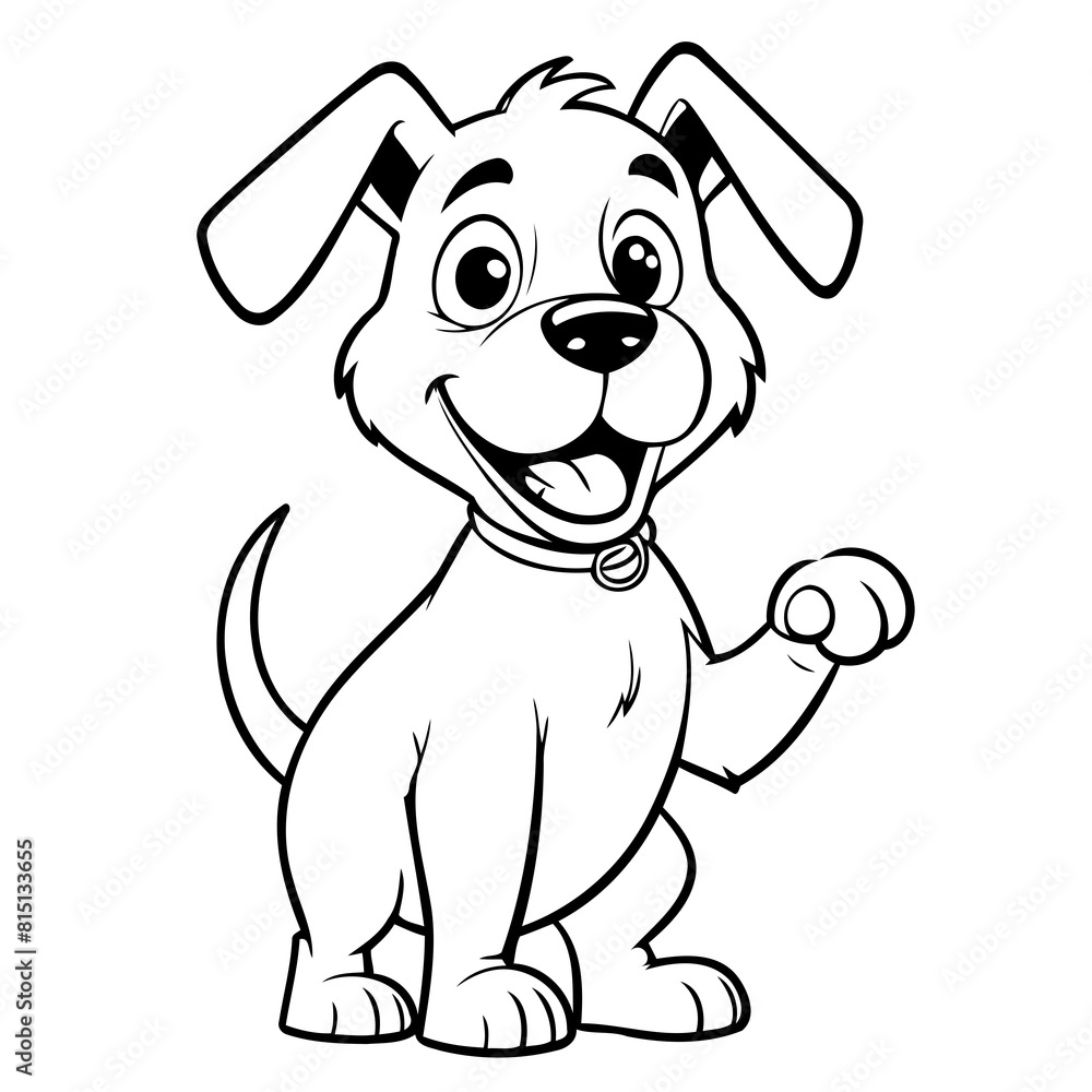 Cute vector illustration Puppy colouring page for kids Cute vector illustration Puppy colouring page for kids