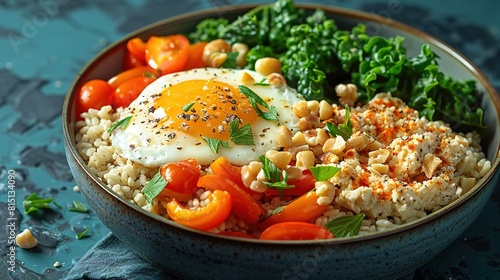  Broccoli, Tomatoes, Carrots and Egg Close-up