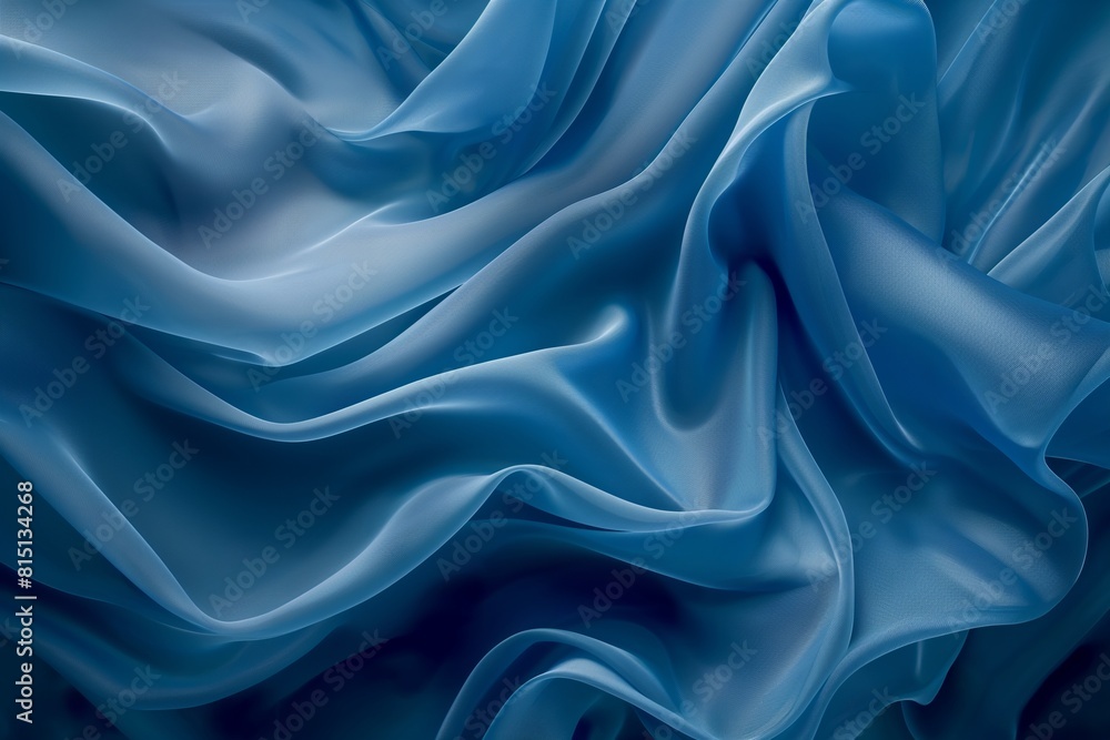 Obraz premium Blue soft silk fabric texture background.