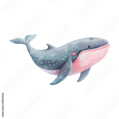 whale flying in sky white background  4 