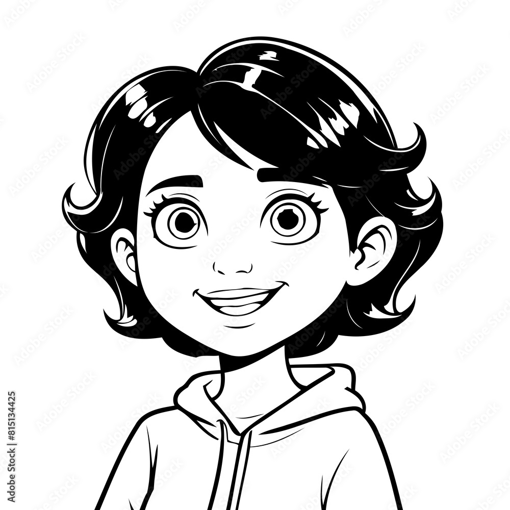 Vector illustration of a cute Business doodle for kids colouring page Vector illustration of a cute Business doodle for kids colouring page