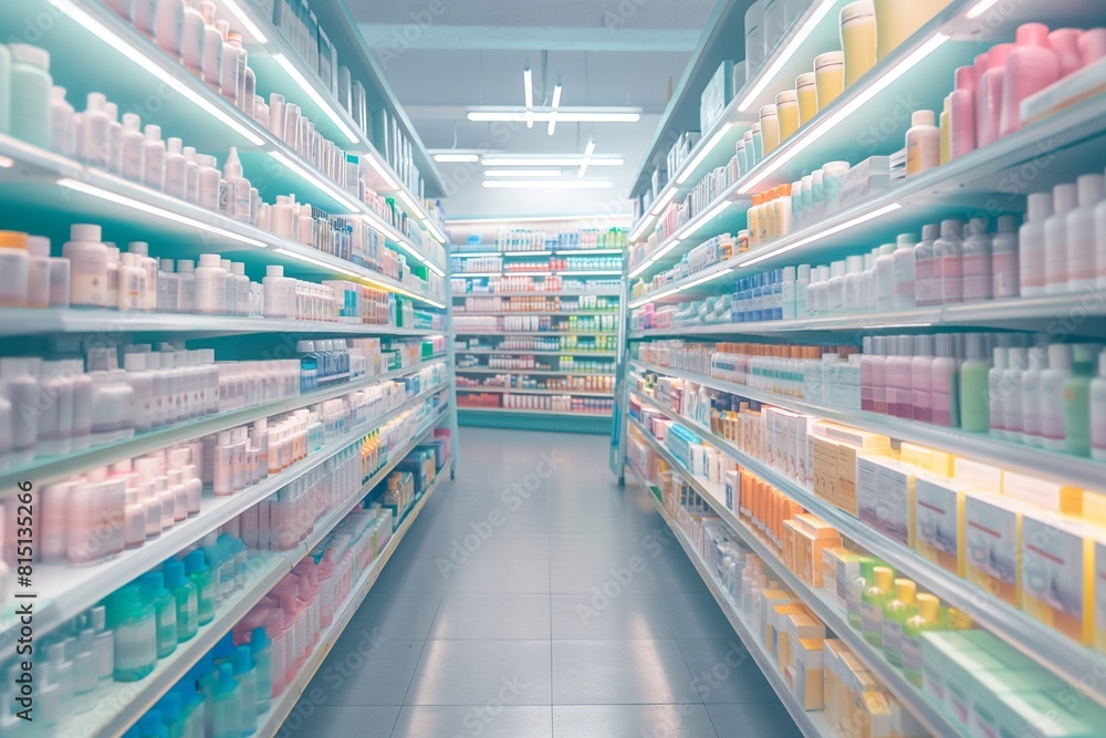 The supermarket shelves are full of various goods. The supermarket shelves are full of various goods.