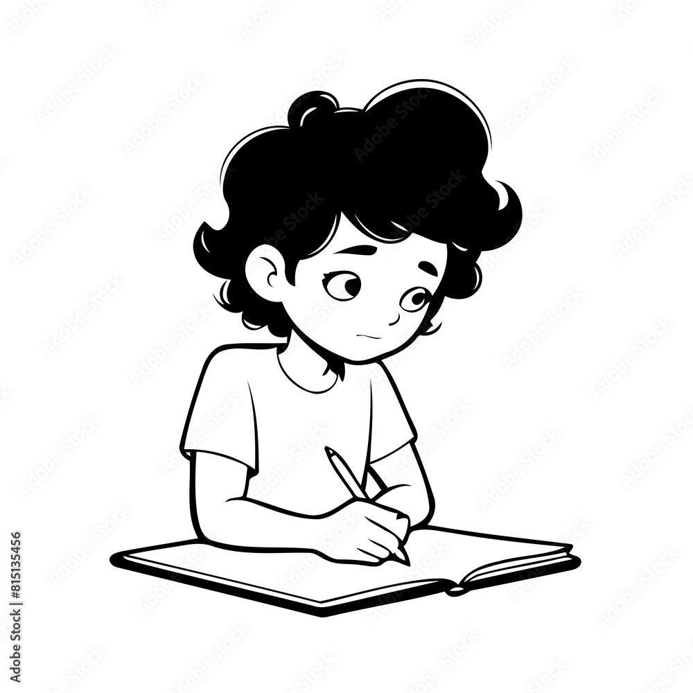 Simple vector illustration of Business drawing colouring activity Simple vector illustration of Business drawing colouring activity