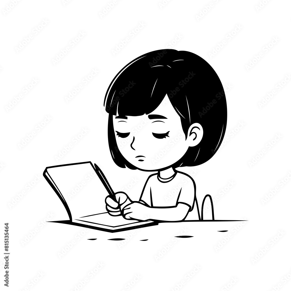 Simple vector illustration of Business drawing colouring activity Simple vector illustration of Business drawing colouring activity