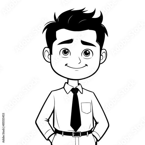 Cute vector illustration Business doodle for kids colouring page