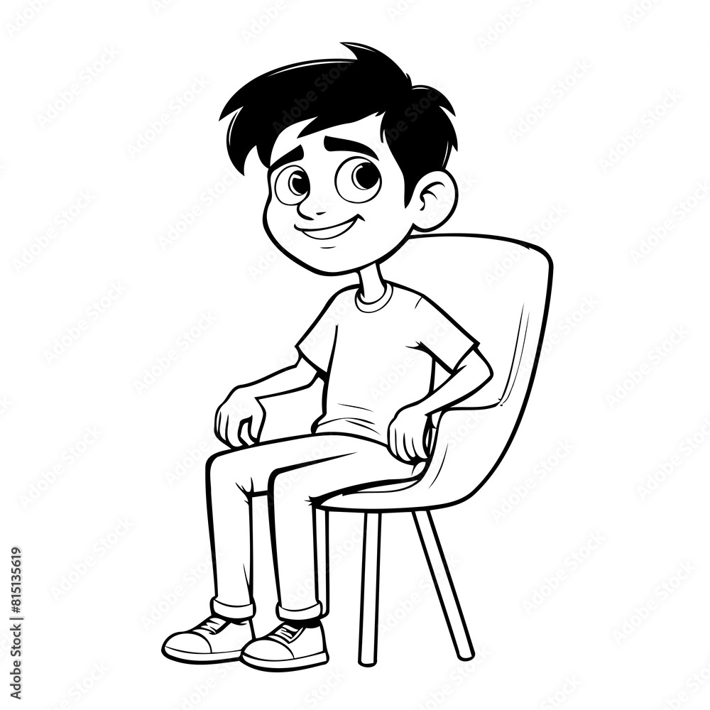 Vector illustration of a cute Business doodle drawing for kids page Vector illustration of a cute Business doodle drawing for kids page