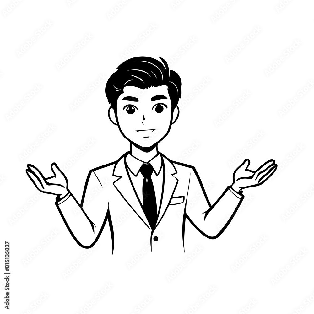 Cute vector illustration Business drawing for kids page Cute vector illustration Business drawing for kids page