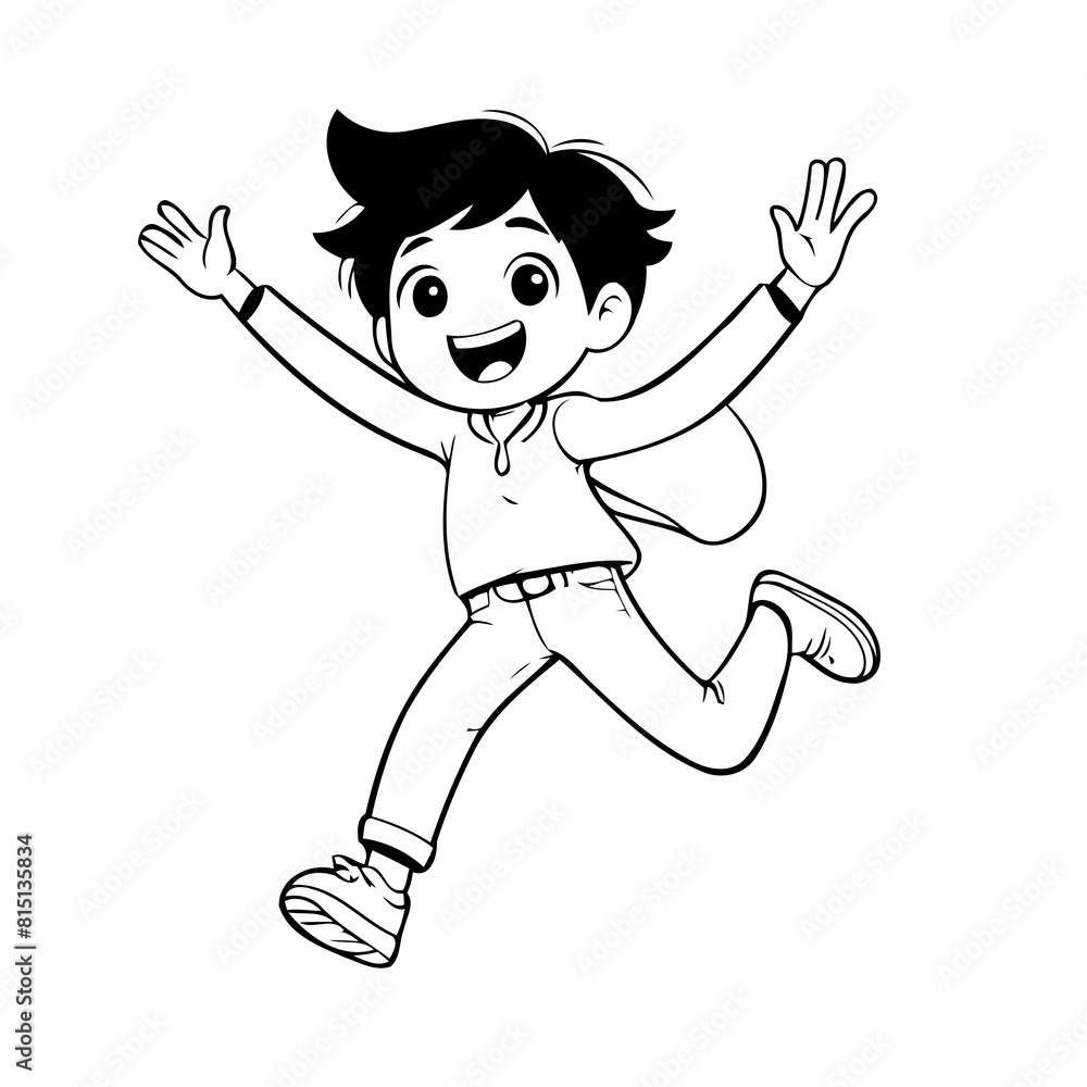 Fototapeta premium Vector illustration of a cute Business doodle colouring activity for kids