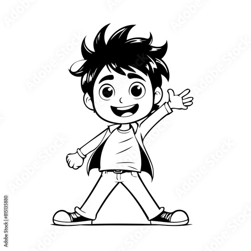 Cute vector illustration Business doodle for toddlers colouring page