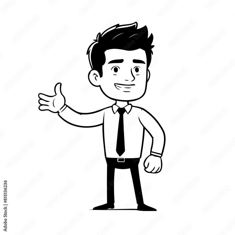 Vector illustration of a cute Businessman doodle colouring activity for kids Vector illustration of a cute Businessman doodle colouring activity for kids
