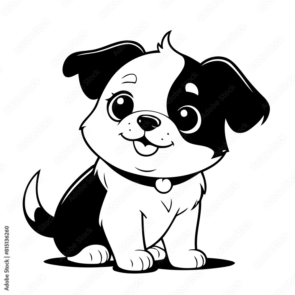 Vector illustration of a cute Puppy doodle drawing for kids page Vector illustration of a cute Puppy doodle drawing for kids page