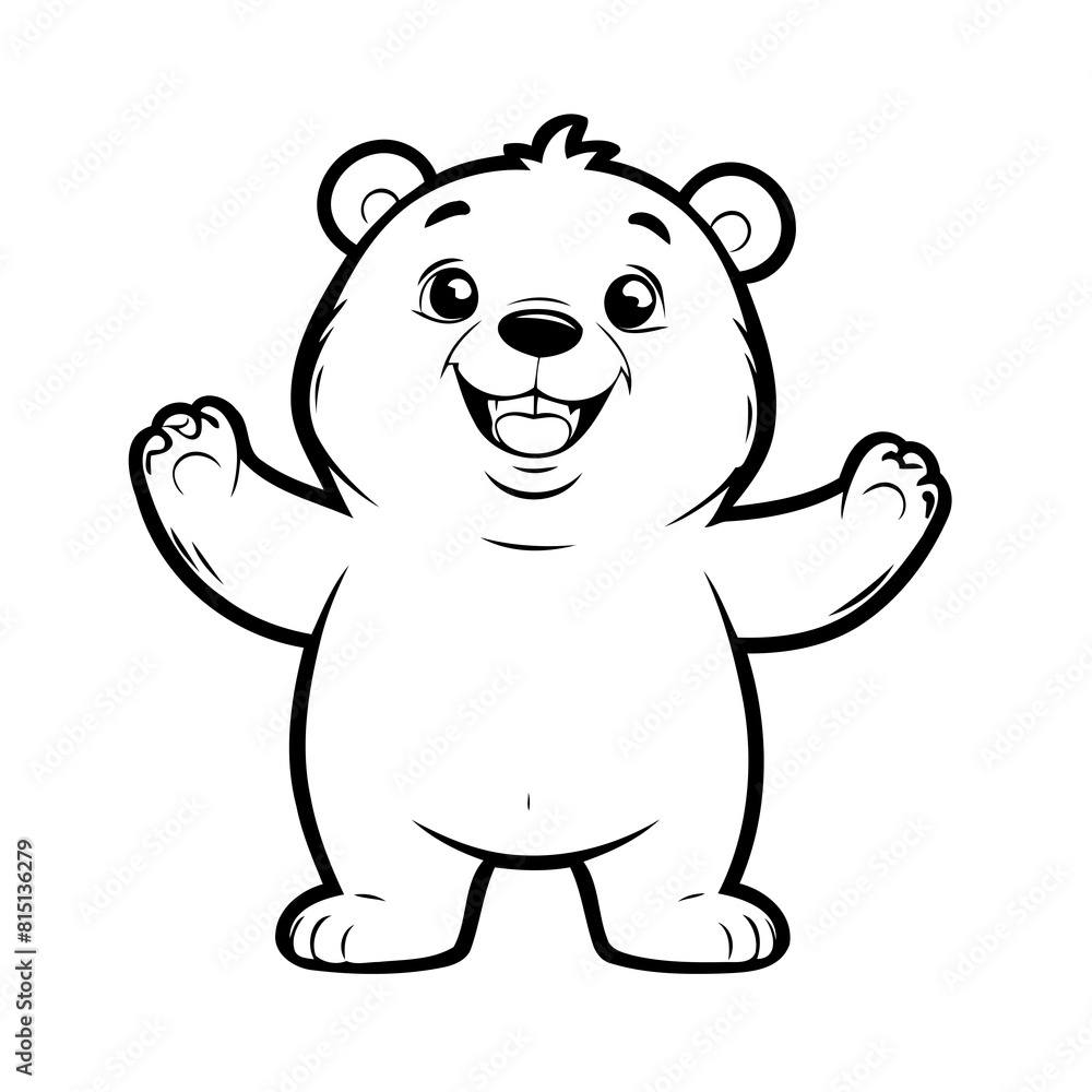 Vector illustration of a cute Bear doodle for children worksheet Vector illustration of a cute Bear doodle for children worksheet