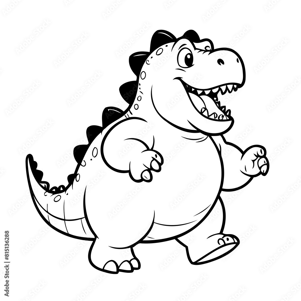 Fototapeta premium Cute vector illustration Dino doodle for children worksheet
