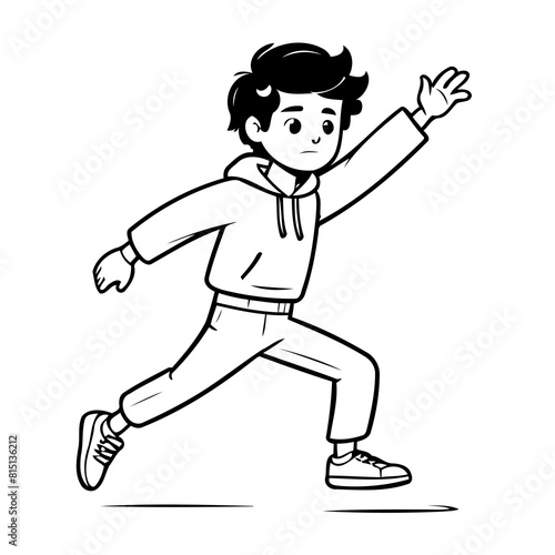 Cute vector illustration Person doodle for kids colouring page