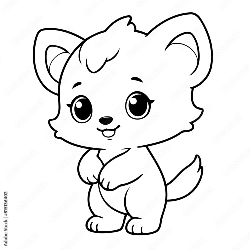 Naklejka premium Vector illustration of a cute Animal drawing for toddlers coloring activity
