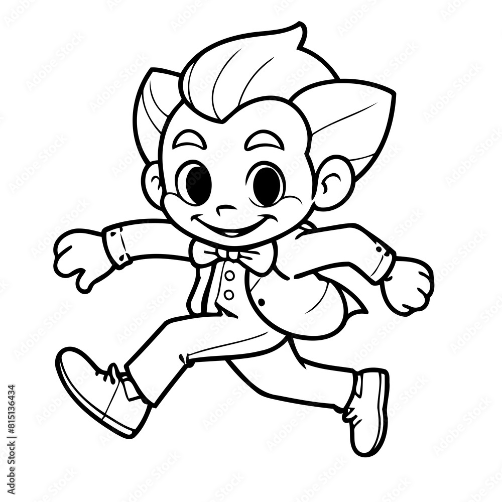 Simple vector illustration of Joker drawing for kids colouring activity Simple vector illustration of Joker drawing for kids colouring activity