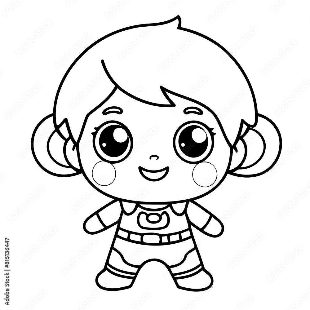 Cute vector illustration Kawaii for kids colouring page Cute vector illustration Kawaii for kids colouring page