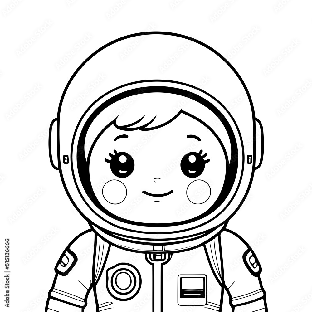 Simple vector illustration of Astronaut hand drawn for toddlers Simple vector illustration of Astronaut hand drawn for toddlers