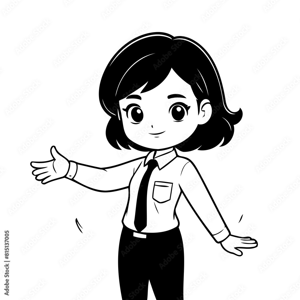Vector illustration of a cute Business drawing for colouring page Vector illustration of a cute Business drawing for colouring page