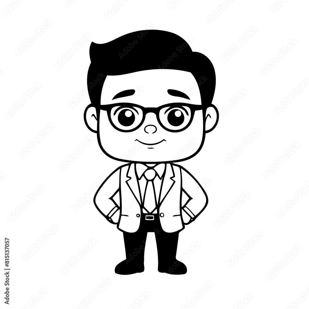Cute vector illustration Man hand drawn for kids coloring page Cute vector illustration Man hand drawn for kids coloring page