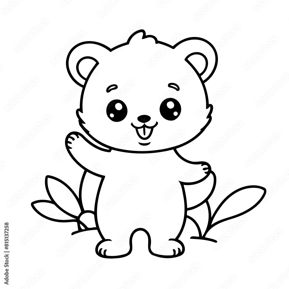 Vector illustration of a cute Palmerian drawing for toddlers coloring activity Vector illustration of a cute Palmerian drawing for toddlers coloring activity
