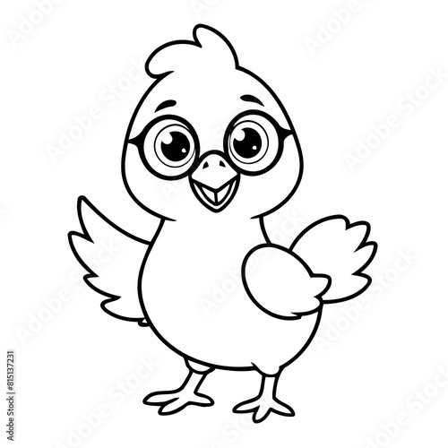 Cute vector illustration Chicken doodle for toddlers colouring page