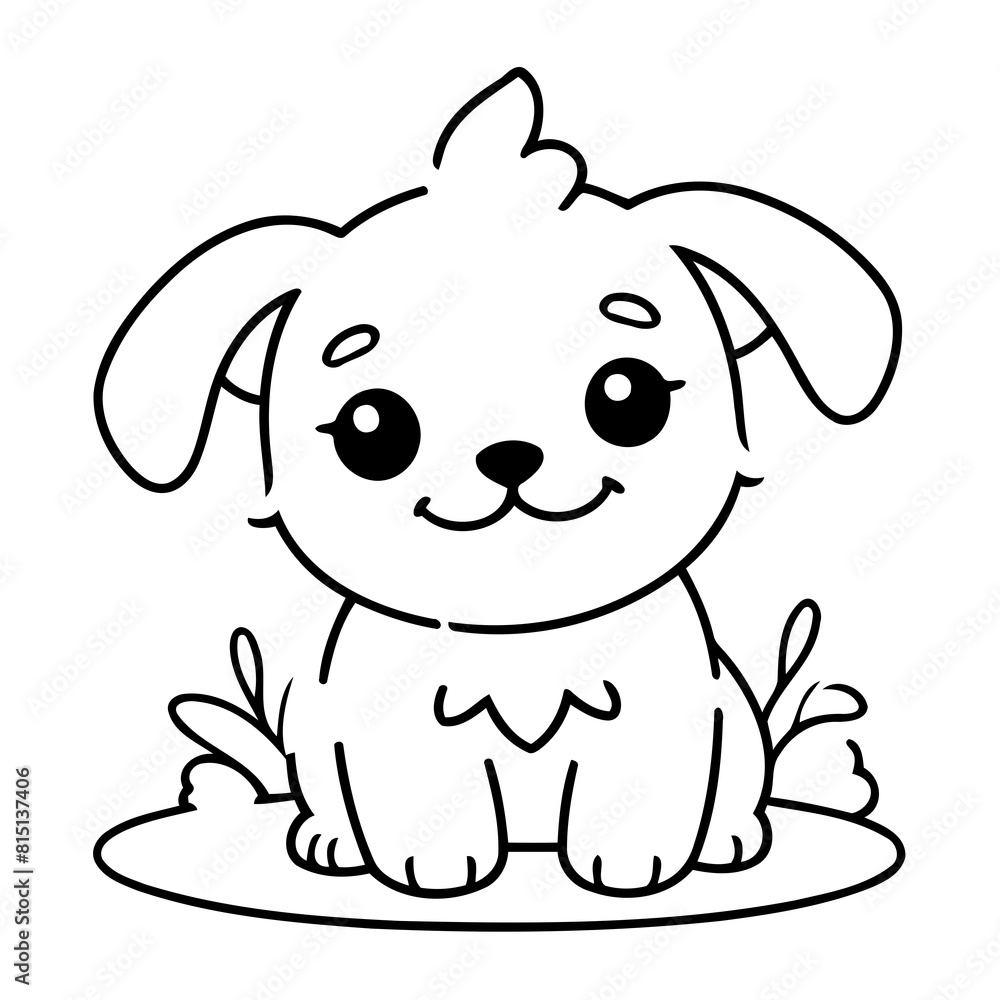 Cute vector illustration Maltese doodle for kids colouring page Cute vector illustration Maltese doodle for kids colouring page