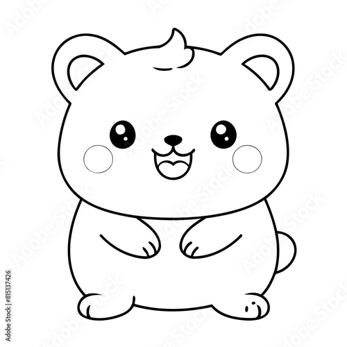 Cute vector illustration Kawaii colouring page for kids