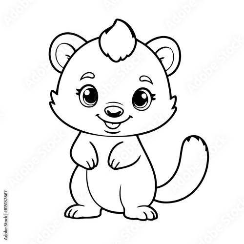 Cute vector illustration Skunk drawing for kids page