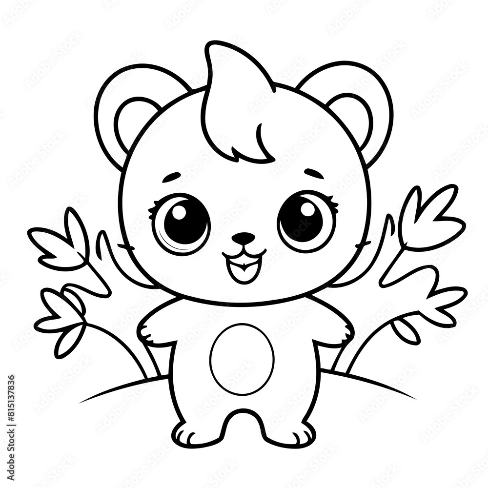 Simple vector illustration of Palmerian drawing for children page Simple vector illustration of Palmerian drawing for children page