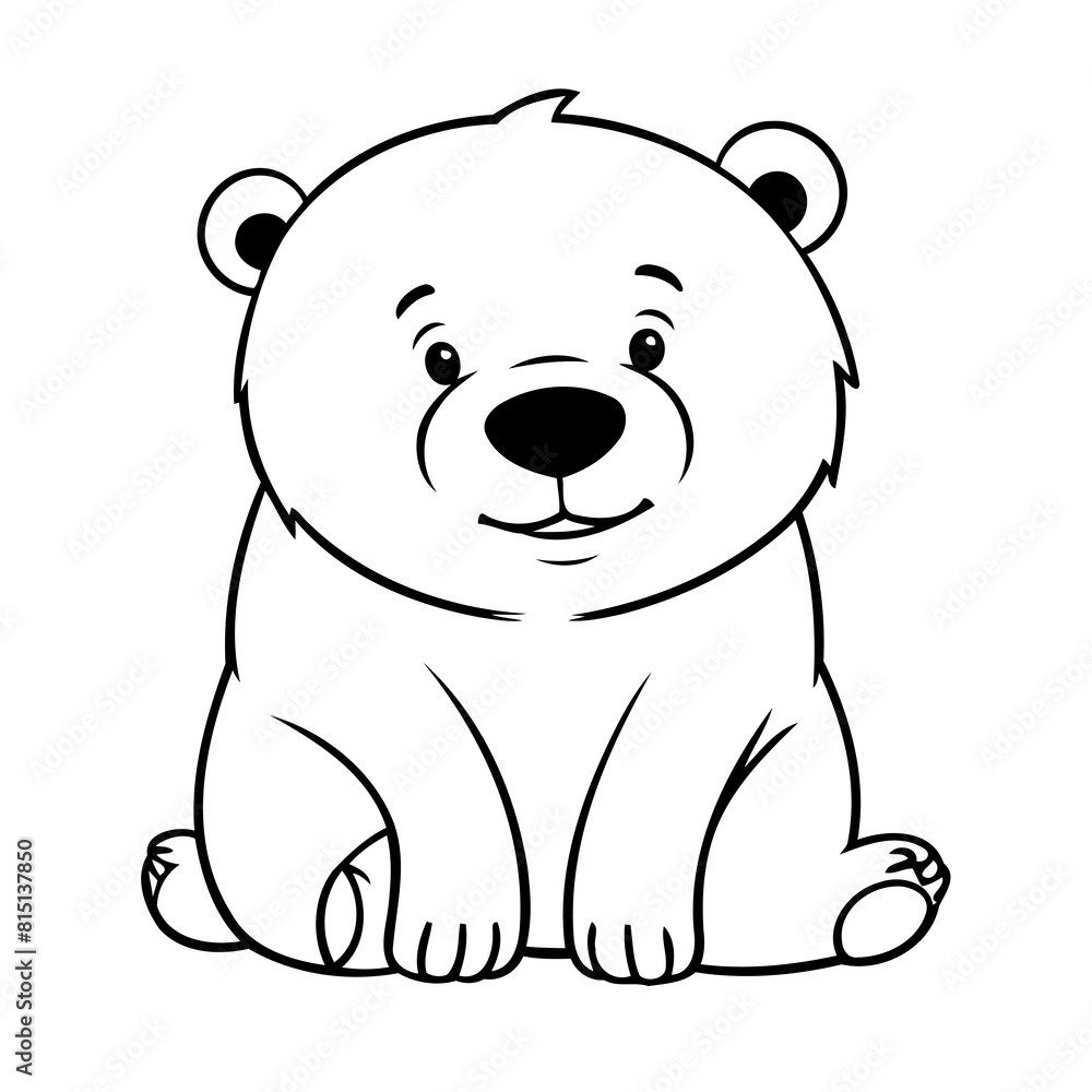 Vector illustration of a cute Polarbear doodle for toddlers worksheet Vector illustration of a cute Polarbear doodle for toddlers worksheet