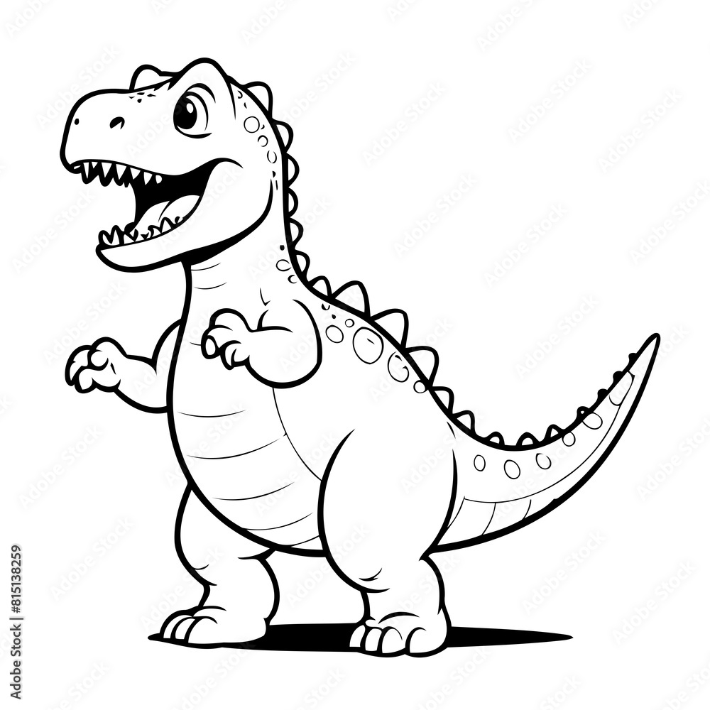 Obraz premium Simple vector illustration of Dino hand drawn for toddlers