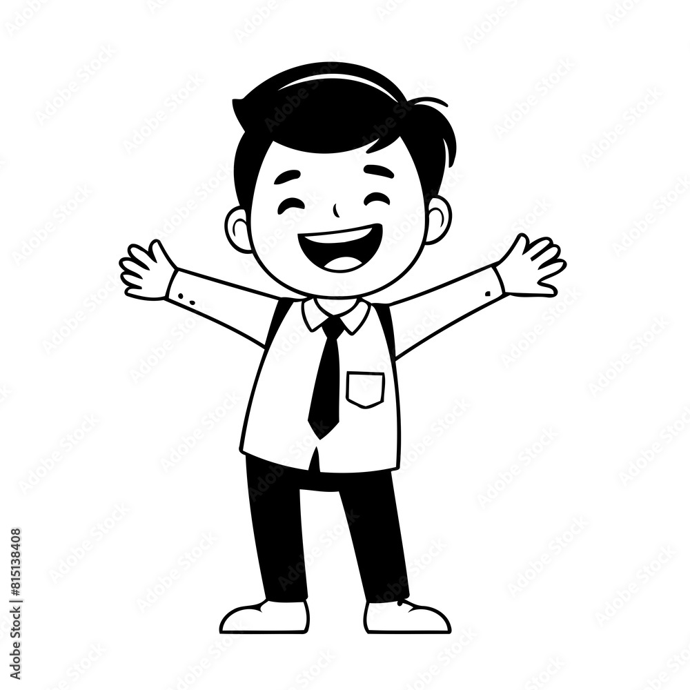 Simple vector illustration of Business for children colouring activity Simple vector illustration of Business for children colouring activity