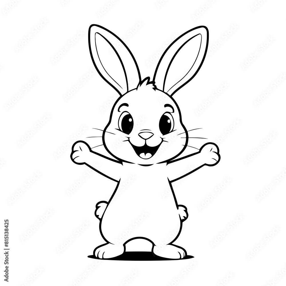 Cute vector illustration Rabbit drawing for children page Cute vector illustration Rabbit drawing for children page